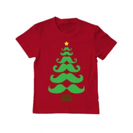 Tricou adler copil moustache christmas tree rosu