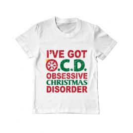 Tricou adler copil obsessive christmas disorder alb
