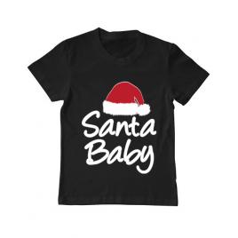 Tricou adler copil santa baby negru