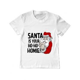 Tricou adler copil santa is your homie alb