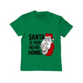 Tricou adler copil santa is your homie verde mediu