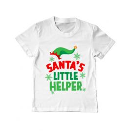Tricou adler copil santas little helper alb