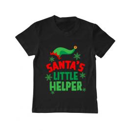 Tricou adler copil santas little helper negru