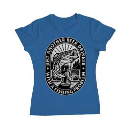 Tricou adler dama fishing problem albastru azuriu