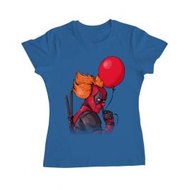 Tricou adler dama it is deadpool albastru azuriu