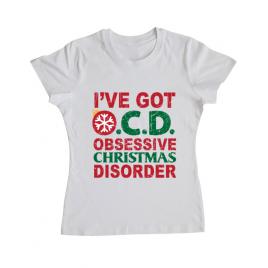 Tricou adler dama obsessive christmas disorder alb