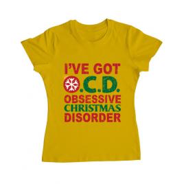 Tricou adler dama obsessive christmas disorder galben