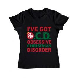 Tricou adler dama obsessive christmas disorder negru