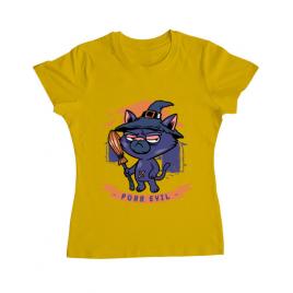 Tricou adler dama purr halloween galben