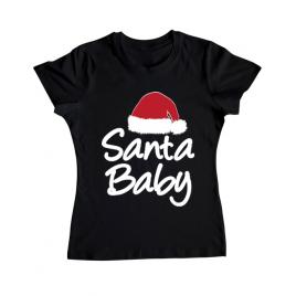 Tricou adler dama santa baby negru