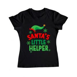 Tricou adler dama santas little helper negru