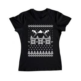 Tricou adler dama ski time negru