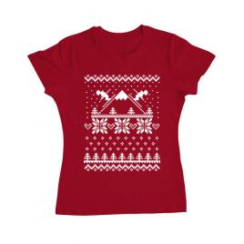 Tricou adler dama ski time rosu