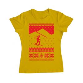 Tricou adler dama ski trip galben