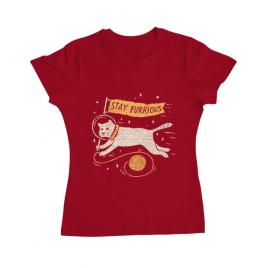 Tricou adler dama stay furrious rosu