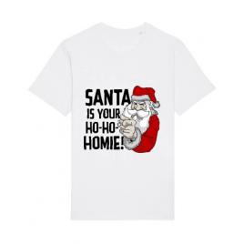 Tricou stanley stella barbat santa is your homie alb