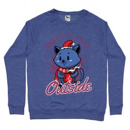 Bluza adler barbat its cold outside albastru melanj