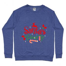 Bluza adler barbat santas favorite albastru melanj