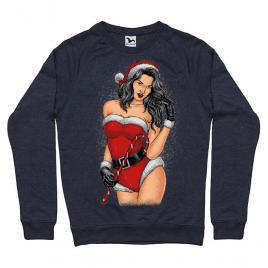 Bluza adler barbat sexy santa girl denim inchis