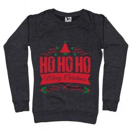 Bluza adler dama ho ho ho merry christmas negru melanj