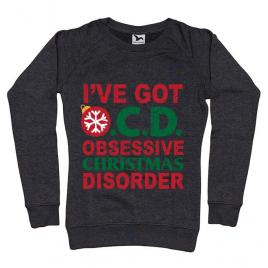 Bluza adler dama obsessive christmas disorder negru melanj