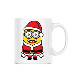 Cana personalizata santa minions alb