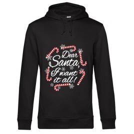 Hoodie barbat cu gluga dear santa negru