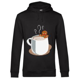 Hoodie barbat cu gluga gingerbread man negru