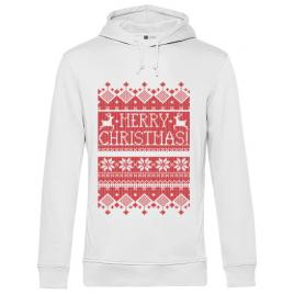 Hoodie barbat cu gluga greetings alb