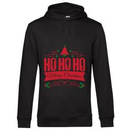 Hoodie barbat cu gluga ho ho ho merry christmas negru