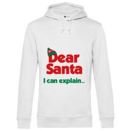 Hoodie barbat cu gluga i can explain alb