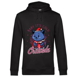 Hoodie barbat cu gluga its cold outside negru