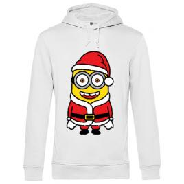 Hoodie barbat cu gluga santa minions alb