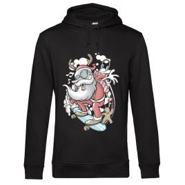 Hoodie barbat cu gluga skater santa negru
