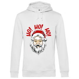 Hoodie barbat cu gluga smile santa alb