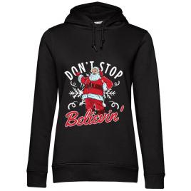 Hoodie dama cu gluga dont stop believin negru