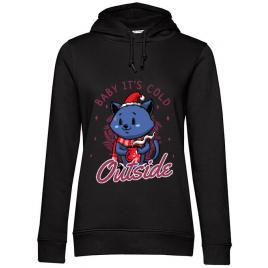 Hoodie dama cu gluga its cold outside negru