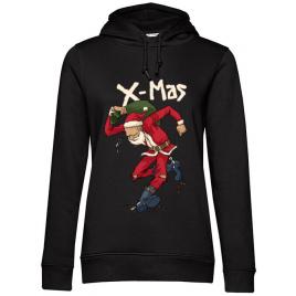 Hoodie dama cu gluga santa skank kid negru