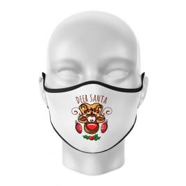 Masca personalizata reutilizabila deer santa alb