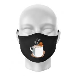 Masca personalizata reutilizabila gingerbread man negru