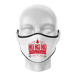 Masca personalizata reutilizabila ho ho ho merry christmas alb