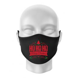 Masca personalizata reutilizabila ho ho ho merry christmas negru