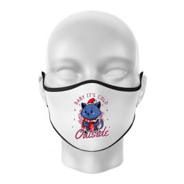 Masca personalizata reutilizabila its cold outside alb