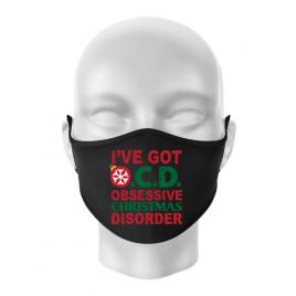 Masca personalizata reutilizabila obsessive christmas disorder negru