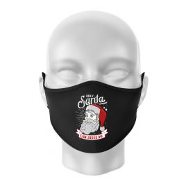 Masca personalizata reutilizabila only santa can judge me negru