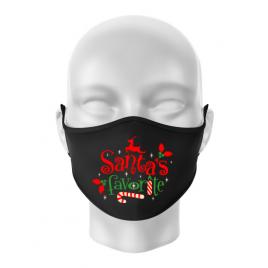 Masca personalizata reutilizabila santas favorite negru