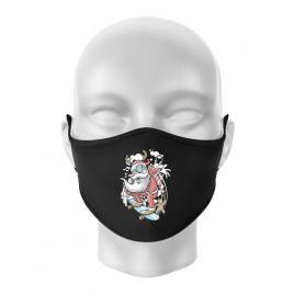 Masca personalizata reutilizabila skater santa negru
