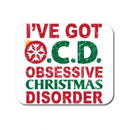 Mousepad personalizat obsessive christmas disorder alb