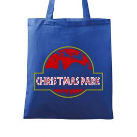 Sacosa din panza christmas park albastru regal