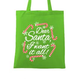 Sacosa din panza dear santa verde mar